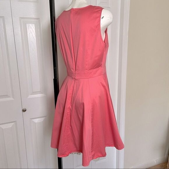 Maison Jules Vintage Inspired Fit & Flare Sleeveless Bow Berry Pink Dress Sz 10 - Picture 7 of 8